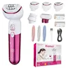 Epilator Kemei 5in1 Epilator Kvinnor Uppladdningsbar Lady Shaver Wet Dry Electric Hair Removal Bikini Trimmer för FaceBodyLegs D240424