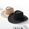 2024 Parente-Child Travel Summer Travel Sunsel Sunsined Leade Western Cowboy Cappello da Cowboy Men Donne Big Wide Brim Sun Jazz Cosplay Cap W2 240415