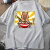 Frauen T-Shirt Capybara Baumwolle T-Shirts Freizeitmänner Kleidung übergroß