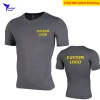 T-shirts Custom Logo Men V Neck Short Sleeve Gym Tshirt Sports Tights Montering Tshirt Fitness Workout Tops Tee Quick Dry Shirts Man