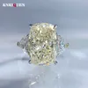 Trend 100% 925 Echt zilver 9*13 mm Witte G Hoge koolstof Diamantringen voor vrouwen trouwringfeestje fijne sieraden vrouwelijke geschenken 240412