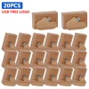 Drives 20pcs / lot en bois USB 2.0 avec boîte USB Drive de gravure laser Drive de stylo 4 Go 8 Go 16 Go 32 Go 64 Go Pendrive Free Logo personnalisé