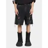 Black Hiphop Hole tiggar Jeans Shorts Mens American Street tvättade gamla lösa fempartbyxor streetwear män y2k kläder 240410