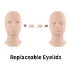 Eyelashes Eyelash Extension Training kit Silicone Mannequin Model Head Removable Eyelid Cosmetic Doll Face Beginner Practice Makeup Model