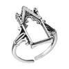 Cluster anneaux 925 château en argent sterling opne pour les femmes de mariage de mariage de luxe de luxe accessoires de bijoux