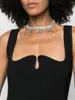 Collar colgantes temperamento ligero moda de lujo exagerada doble cereza para cuello para mujeres para chujer collar joyería collier
