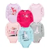 Pieces Kavkas Fashion Baby meninos roupas 3 6 PCs/set Cotton Manga de manga longa Autumn Boy Girls Bodysuit Recém-nascido Criando Body Bebe