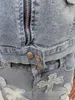刺繍タッセルジーンズ2ピースセット女性スタンド首輪長い短いジャケットトップボディコンミニスカートファッションデニムスーツ240412