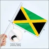 Mini bayrak afiş bayrakları jamaika el, sopa solukluğuna dayanıklı canlı renkler üzerinde küçük minyatür jamaikalı sol dhhuf ature n ile 5x8 inç