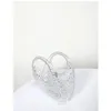 Acrylic clutch bag women Rhinestones clear designer wedding evening party round purse tote handbag 240418