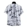 Camicie casual maschile da uomo camicia corta stile tropicale con stampato colorato tessuto a secco rapido per spiaggia di vacanza