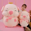 Kussens 1 st 30/50 cm kawaii pluche piggy speelgoed gigantische roze kroon varken plushie poppen gevuld zacht dieren kussen voor kinderen verjaardagscadeaus