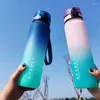 Bouteilles d'eau vendant une tasse d'espace en plastique givré dégradé avec couverture de rebond à boire direct portable pour les sports de plein air