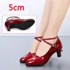 Chaussures de danse Cuir brevent pour femme salon de bal la latine rouge salsa danse femmes semelles à caoutchouc souple 5cm de la fête de talons hauts d