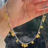 Charm Topaz Diamond Chocker Necklace 100% Real 925 Sterling Silver Wedding Pendants kettingen voor vrouwen sieradencadeau