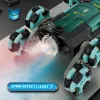 Cars 8 Wheels Spray RC Stunt Car 4WD Swing Arm Drift Vehicle Gesture Induction Deformation Remote Control Car with Light Boy RC Toys