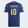 Szwecja 2024 Euro Cup Soccer Jersey Ibrahimovic 2025 Szwedzka drużyna narodowa 24 25 Koszulka piłkarska granatowa mundurek mężczyzn Larsson Forsberg