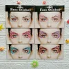 Tatueringar Nya 3D -strass för ansikte Bright Face Stickers Festival Adhesive Glitters Face Makeup Crystals Diamond Gems Jewels Stickers