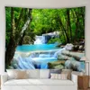 Tapisseries modernes tropicales forêt tapisserie trop forfait la nature cascade de montagne rivières dochitory décor de salle de chambre à la maison tissu