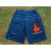 tasarımcı şort y2k retro gotik desen nakış jnco denim şort 2000s stil hip hop çantası yaz erkek plaj kot jorts spor salonu şort