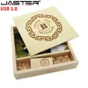 Drives Jaster USB 3.0 Клиент Деревянный фотоальбом USB+Box USB Flash Drive U Disk Pendrive 8B 16B 32B 64GB Photography Swedding Gift