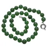 Wisiorki Naturalny Malajski Jade Naszyjnik Zielony okrągły koralik 10 mm biżuteria DIY Koraliki na prezent na imprezę dla kobiet