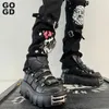 Stivali gogd marchio moda piattaforma femminile stivali caviglie 2023 Nuovo design di decorazioni in metallo in stile punk scuro