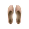 Casual Shoes 2024 Spring Classic Sheepskin Gentle Temperament Women Round Toe Bowtie Slip On Flats Elegant Valentine