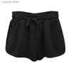 Short féminin Summer Shorts en vrac pour femmes à la mode décontractée fitness gris noir solide haute taille h240424