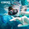 Copozz Scuba Máscara de mergulho Conjunto de óculos anti -nevoeiro com óculos de snorkel Tubo Ajusta ajustável para homens Máscara de natação adulta 240409