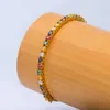 Beaded 3mm Colorful Real Moissanite Tennis Bracelets S925 Sterling Silver Full Diamond Hip Hop Jewelry for Women Gold Adjustable Chain 240423