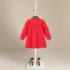 Girl Dresses Fashion Girl Girls Dress Red Suduroy Dress Autumn Inverno per bambini Case a maniche lunghe per bambini Abiti a-line 2 3 4 5 6 7 anni