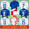 Croatie Soccer Jersey 2024 Euro Cup Nouveau 2025 Croatie National Team 24 25 Kit de football Kit Kid Kit Home White Away Blue Men Uniform Modric Kovacic Pasalic Perisic