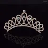 Hårklipp barn mini prinsessan krona kam kristall brud tiara kvinnor tjej strass bröllop fest presenthuvudkläder