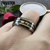 Drop Tussten 8mm Heart Love Ring Tungsten Wedding Band för män Kvinnor med svart kolfiber Inlay Comfort Fit 240411