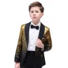 Blazers Children's Handsome Fashion Sequin Suit Set Boy Stage Catwalk Piano Performance Wedding Costume Kids Blazer Bowtie Clothing Set