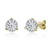 Stud 2 Carat D Color Moissanite Diamond Earrings Yellow Gold 925 Sterling Silver For Women Girls FashionStud Effi22253V