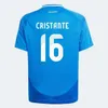 2024 home away soccer jerseys 24/25 SCAMACCA IMMOBILE CHIESA RASPADORI JORGINHO BARELLA BASTONI VERRATTI Maglia italiana national team football shirts