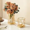 Vases Nordic Iron Art Flower Vase Electroply Ornements Hydroponic Glass Home Dining Table de bureau décor de salon