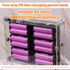 Tillbehör Lnstall 24 Cell 18650 Litium Batteri 120000mAh utan batteri ingen svetsning 100W 120W 120W Punk DIY Power Bank Case gratis frakt