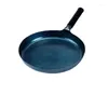 Pans 26/28/30 cm de frisage de fer induction compatible chinois traditionnel martelé bleu wok cuisine ustensiles de cuisine