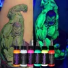 Bläck 15/30 ml högkvalitativt fluorescerande tatuering bläck professionell permanent smink kropp mikroblading enkel målarbok lila ljus pigment