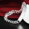 Strands Noble Fine 925 Sterling Silver Solid 10MM Chain Necklace Bracelets Jewelry Sets Christmas Gift Fashion for Men 50/55/60CM