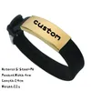 Nome personalizado Grave Bangle de couro feita à mão Made Bracelet personalizada Pulseiras de aço inoxidável para homens Id Jóias Presente 240418