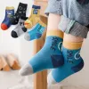 Chaussettes automne 5 paires enfants chaussettes coton fashion garçon fille bébé doux mignon dessin de dessin chaud