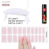 Kits Semi Cured Black Gel Nail Sticker Strips Set with UV Lamp Top Coat Adhesive Long Lasting Gel Full Cover Nail Decals Manicure