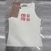 Kadın Spor Örgü Yelek Şık İnce Uygun Örgü Tankları Tees Kadın Örgü Tee Tasarımcı Rhinestone Logo Örgü Yelek