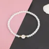 Strands Initial AZ Letter Round Shell Bracelet Simulated Pearl Small Beaded Sweet Charm Bracelets For Women Gifts Romantic Jewelry