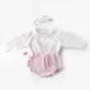 One-pièces bébé bébé filles longues manches aimantes coeur aimant tricot à saut en bas âge pour bébé Rompers Childre