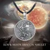 Necklaces Eudora 925 Sterling Silver Moon Dragon Necklace for women man Vintage Sun Dragon Amulet Pendant Personality Jewelry Party Gift